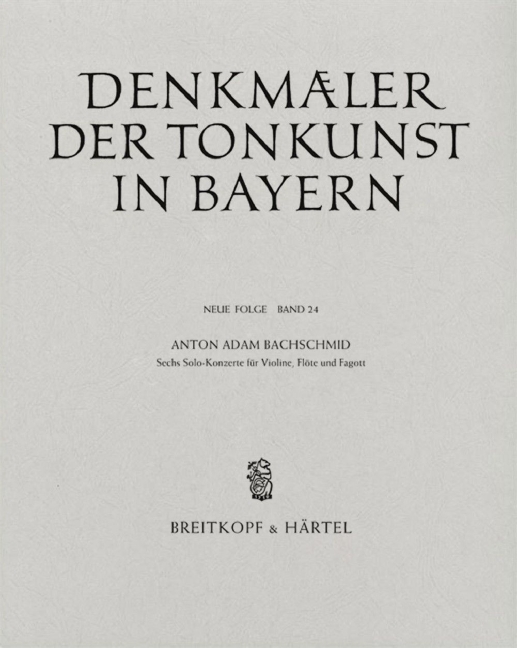 Denkmaeler der Tonkunst in Bayern (Neue Folge) - Vol.24: 6 Solokonzerte für Violine, Flöte und Fagott
