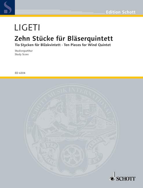 10 Stucke für Blaserquintett (Study score)