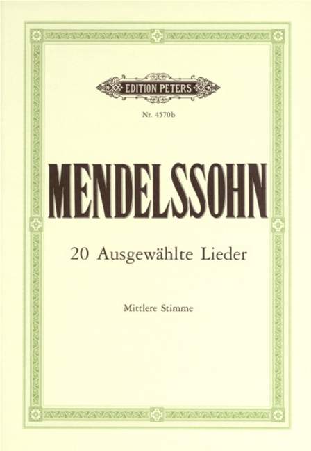 20 Ausgewahlte Lieder (Mittel Stimme)