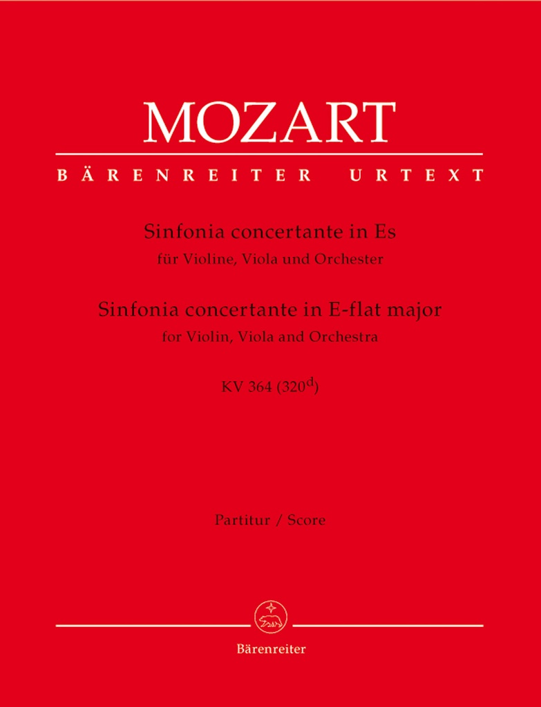 Sinfonia Concertante for Violin, Viola and Orchestra in E-flat major, KV.364 (320d) (Full score)