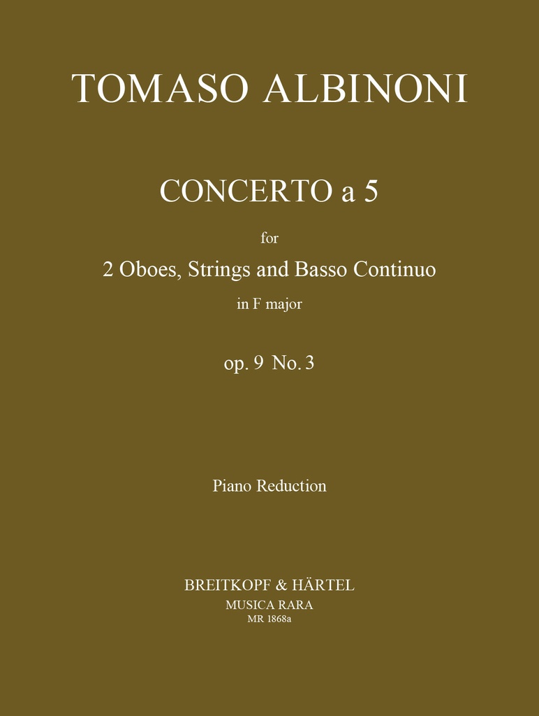 Concerto a 5 in F major, Op.9/3 (Piano reduction)
