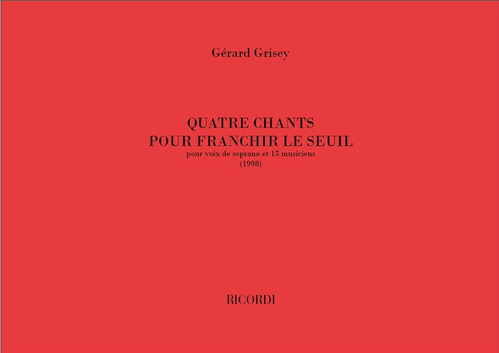 Quatre Chants pour Franchir le Seuil (Score only)
