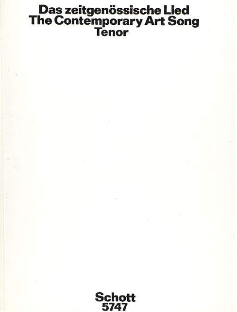Das zeitgenössische Lied - Band 3 (Tenor)