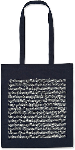 Tote Bag Marineblauw Sheet Music Lang