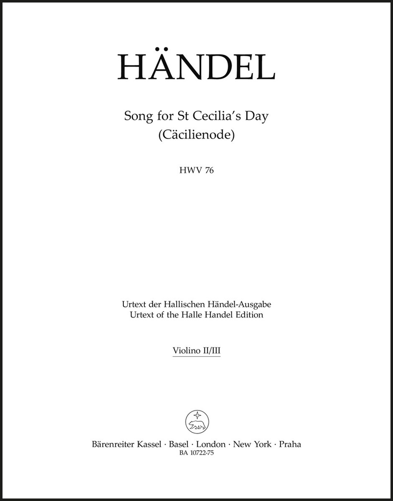 Song for St Cecilia's Day, HWV.76 (Violin 2, Violin 3)