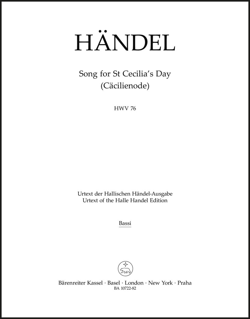 Song for St Cecilia's Day, HWV.76 (Cello, Double bass)