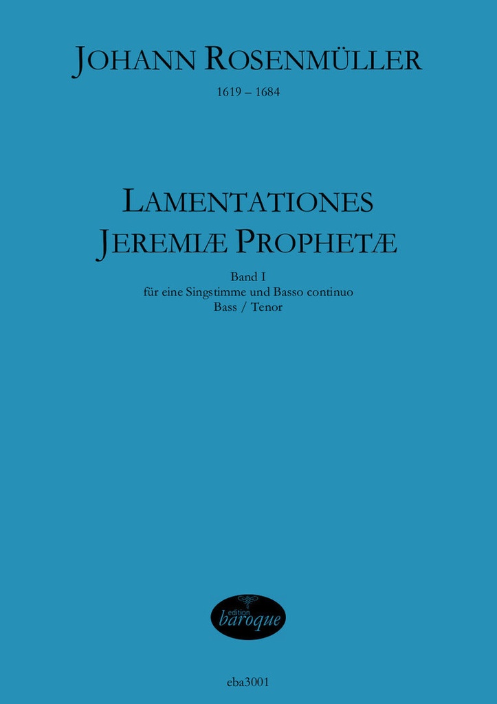 Die Lamentationen Des Propheten Jeremia - Band 1 (Bass/tenor)