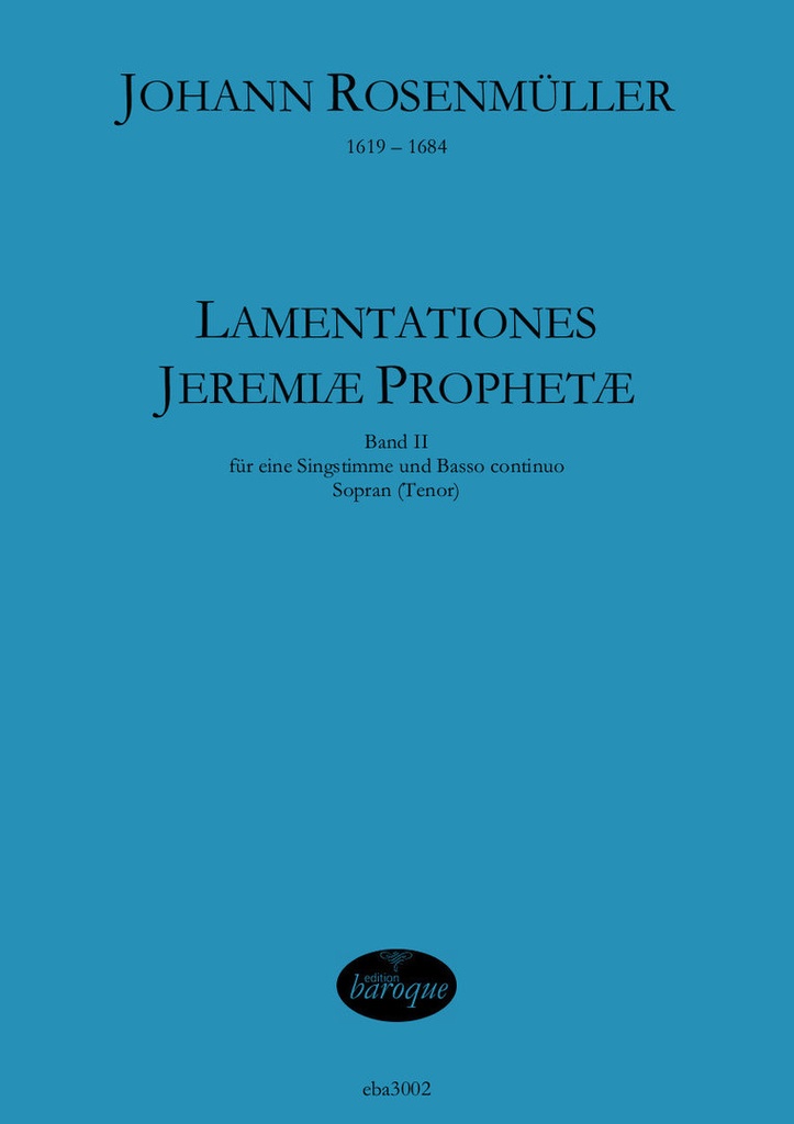 Die Lamentationen Des Propheten Jeremia - Band 2 (Sopran)