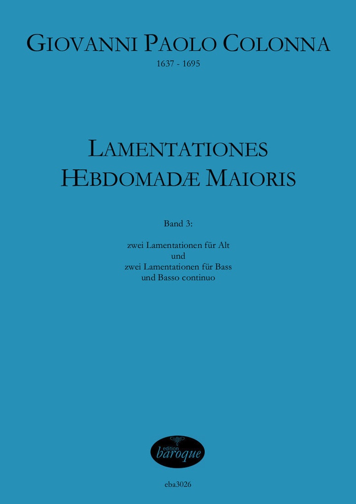 Lamentatione HEbdomadæ Maioris - Band 3