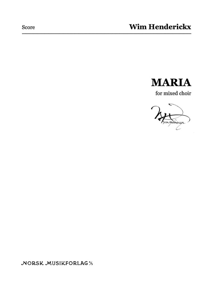 Maria for mixed choir