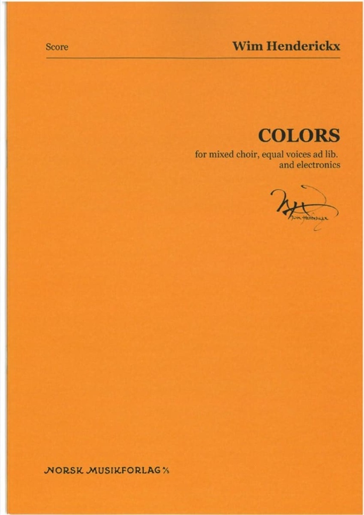 Colors for mixed choir, equal voices ad lib. and electronics