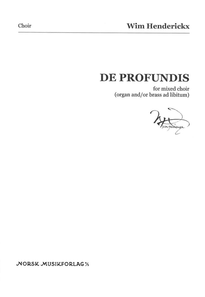 De Profundis for mixed choir (Choir part)