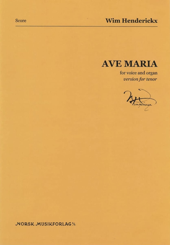 Ave Maria for Tenor and Organ (Score)