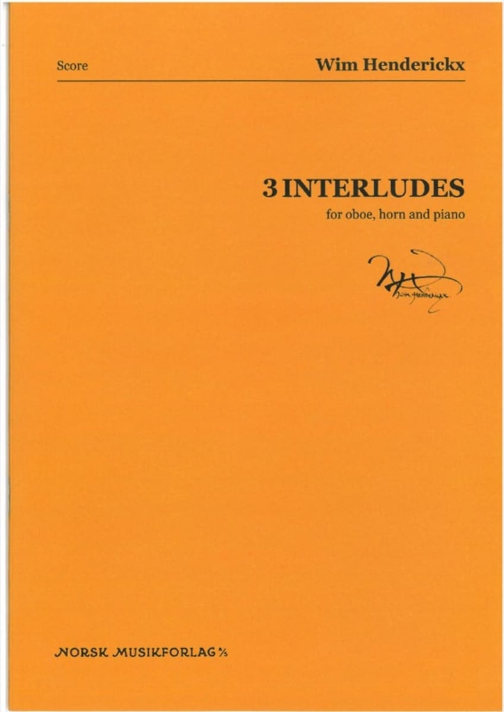3 Interludes for oboe, horn and piano (Score & parts)
