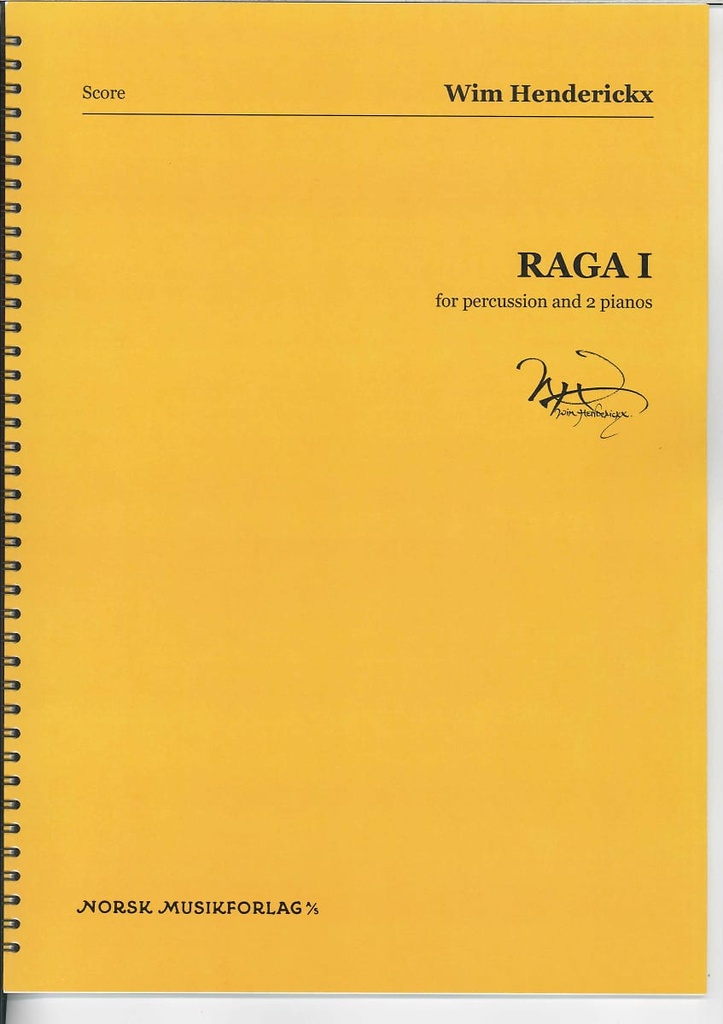 Raga I for Percussion and 2 Pianos (2 Scores and part)