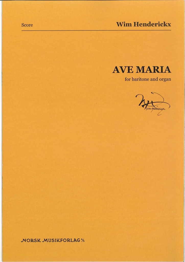 Ave Maria for baritone and organ (score)
