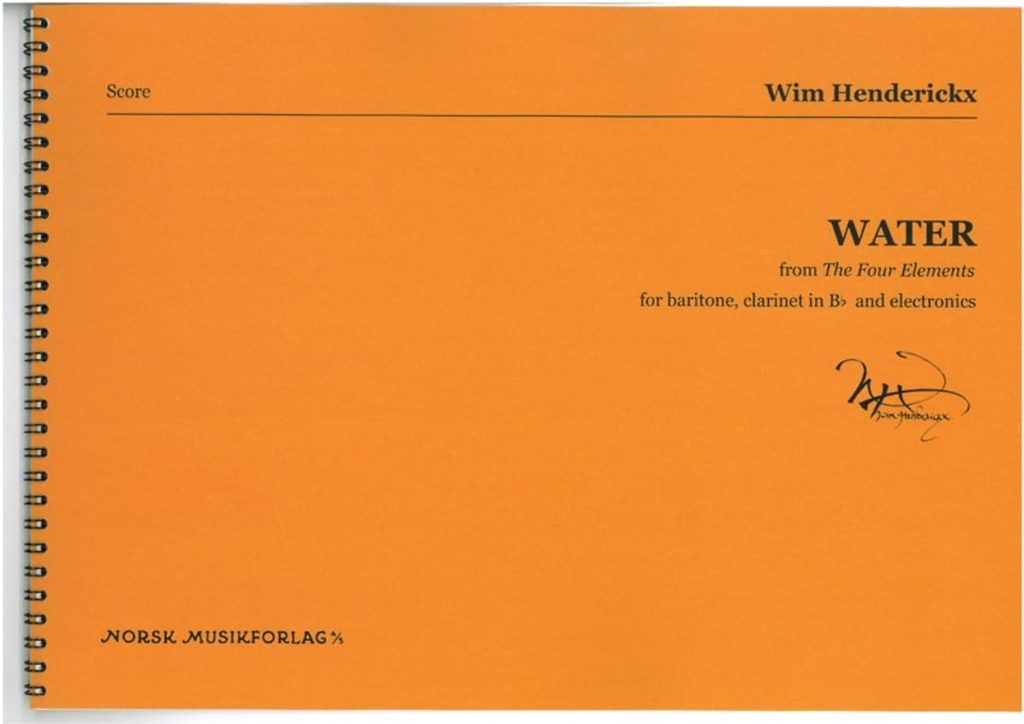 Water for baritone, clarinet and electronics (score)