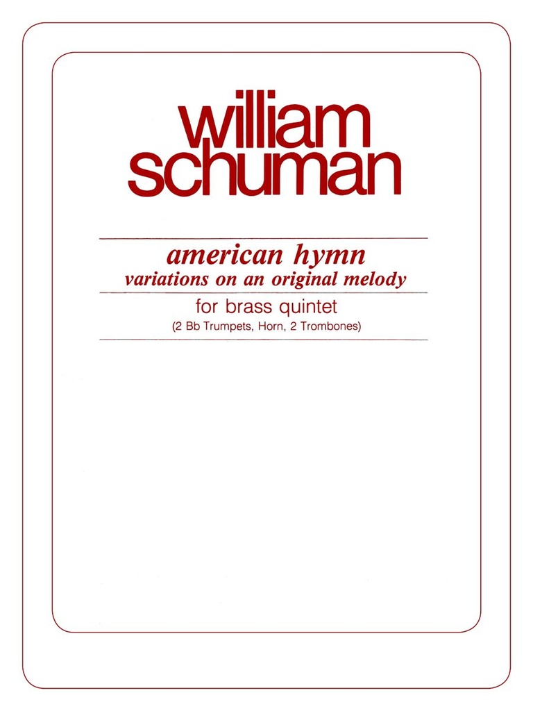 American Hymn - Variations On An Original Melody (Score and Parts)