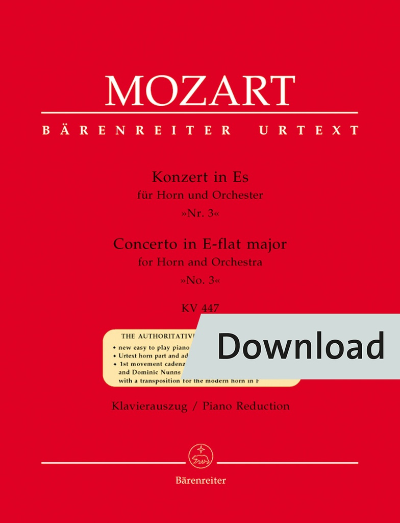 Konzert 3 No. 3 Es-Dur KV 447 (Piano reduction)
