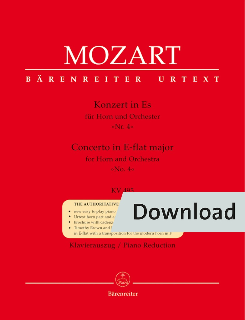 Konzert 4 No. 4 Es-Dur KV 495 (Piano reduction)