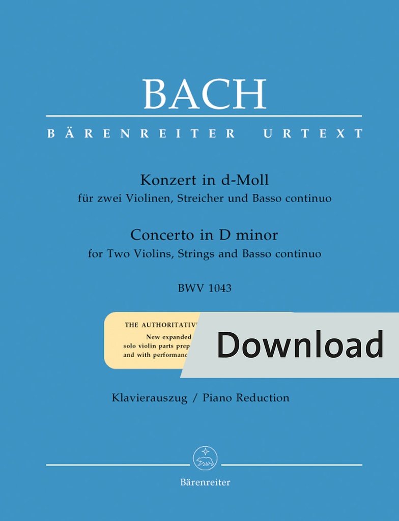 Konzert d-Moll BWV 1043 (Piano reduction)