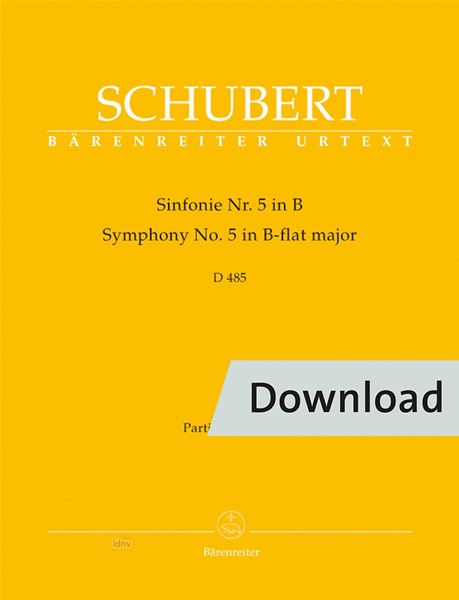 Sinfonie 5 No. 5 in B-Dur D 485 (Full Score)