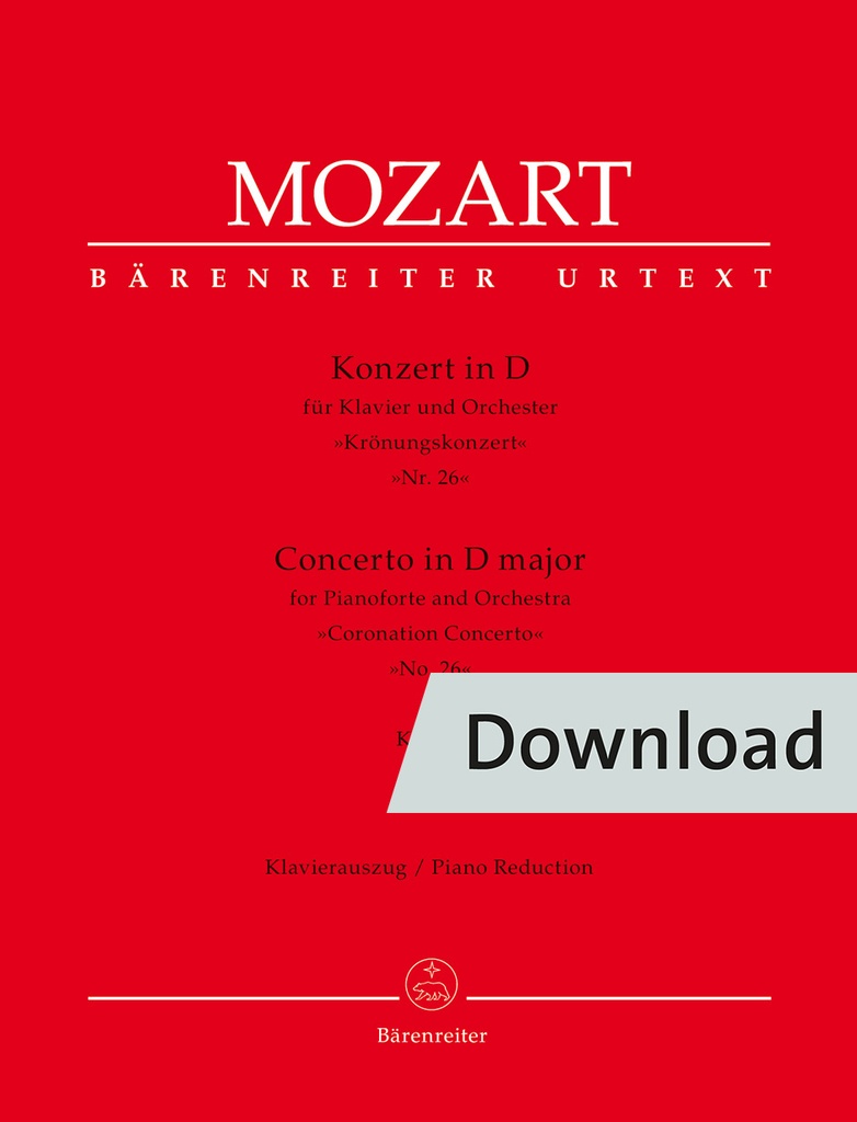 Konzert 26 No. 26 D-Dur KV 537 "Krönungskonzert" (Piano reduction)