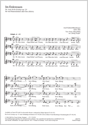 Im Erdenraum, Op.131/4