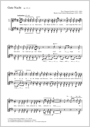 Gute Nacht, Op.131/6