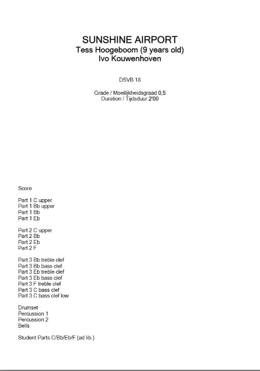 Sunshine Airport (Score & parts)