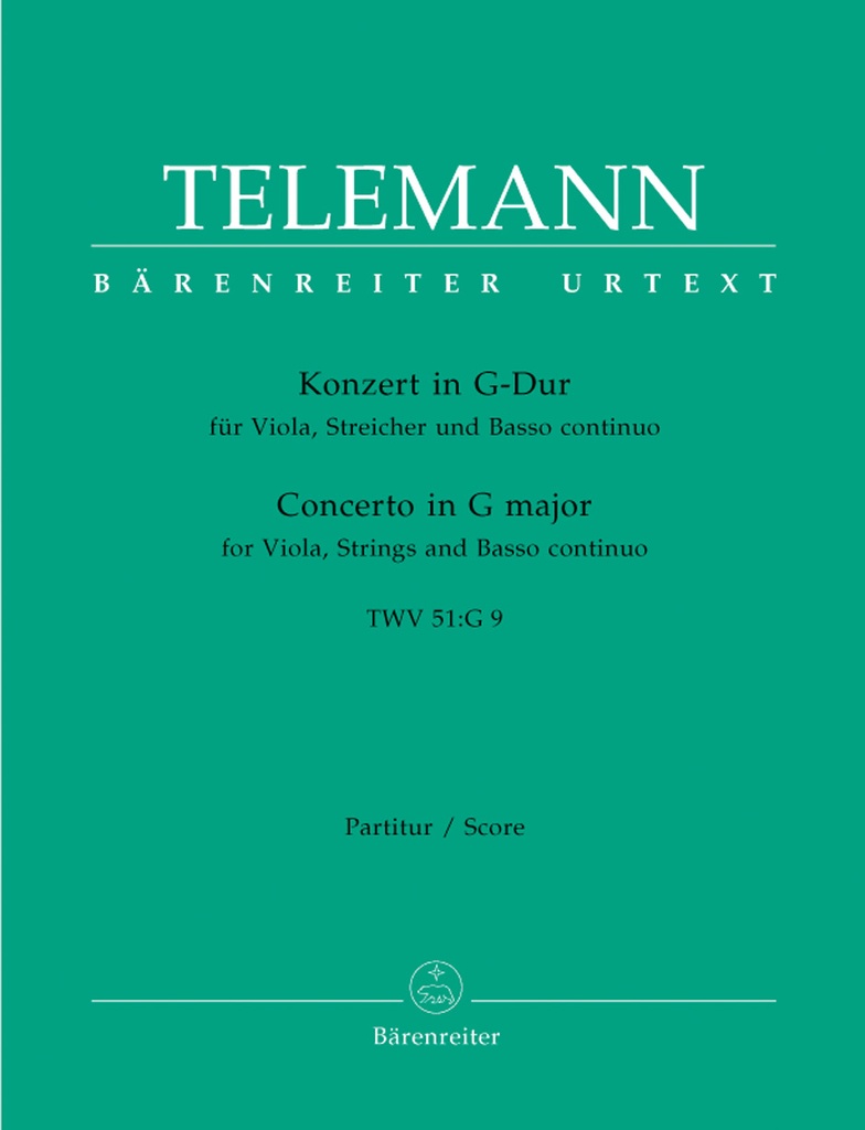 Concerto for Viola in G, TWV 51:G9 (Full score)