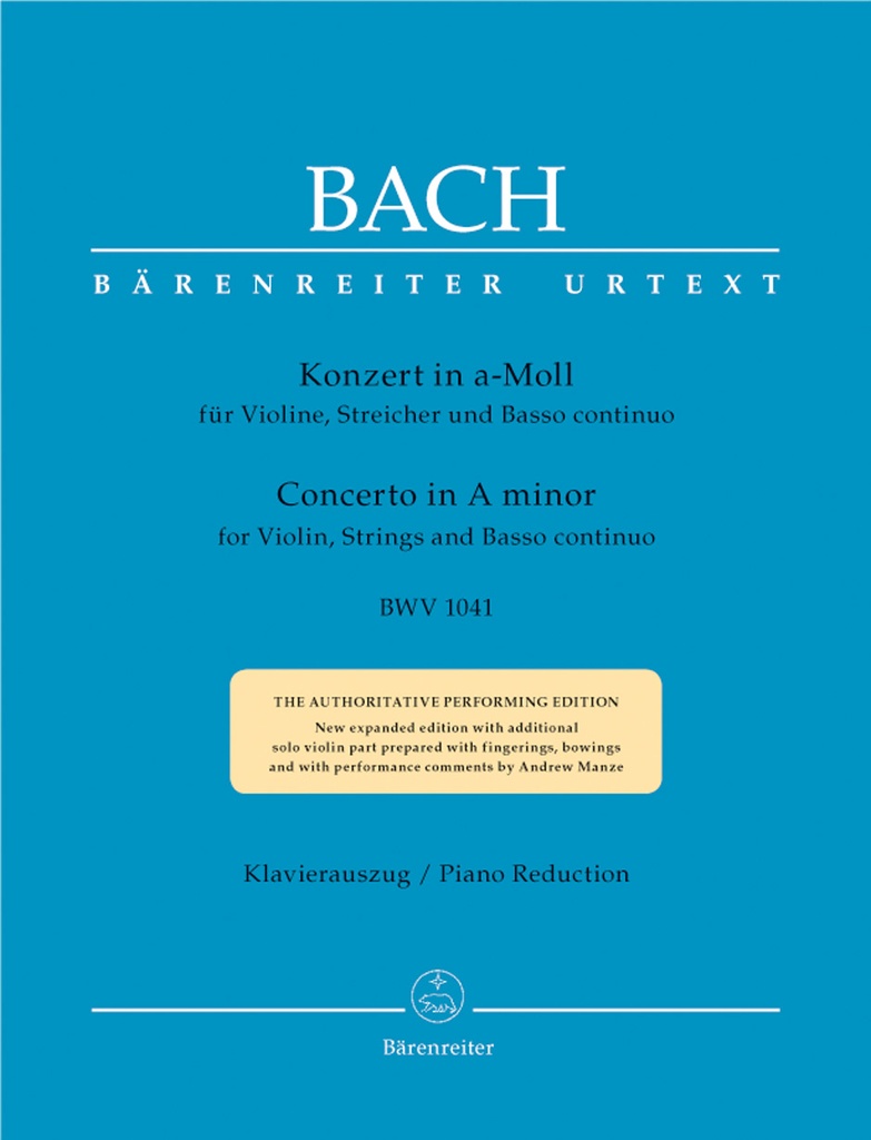 Concerto in a, BWV.1041 (Piano reduction)