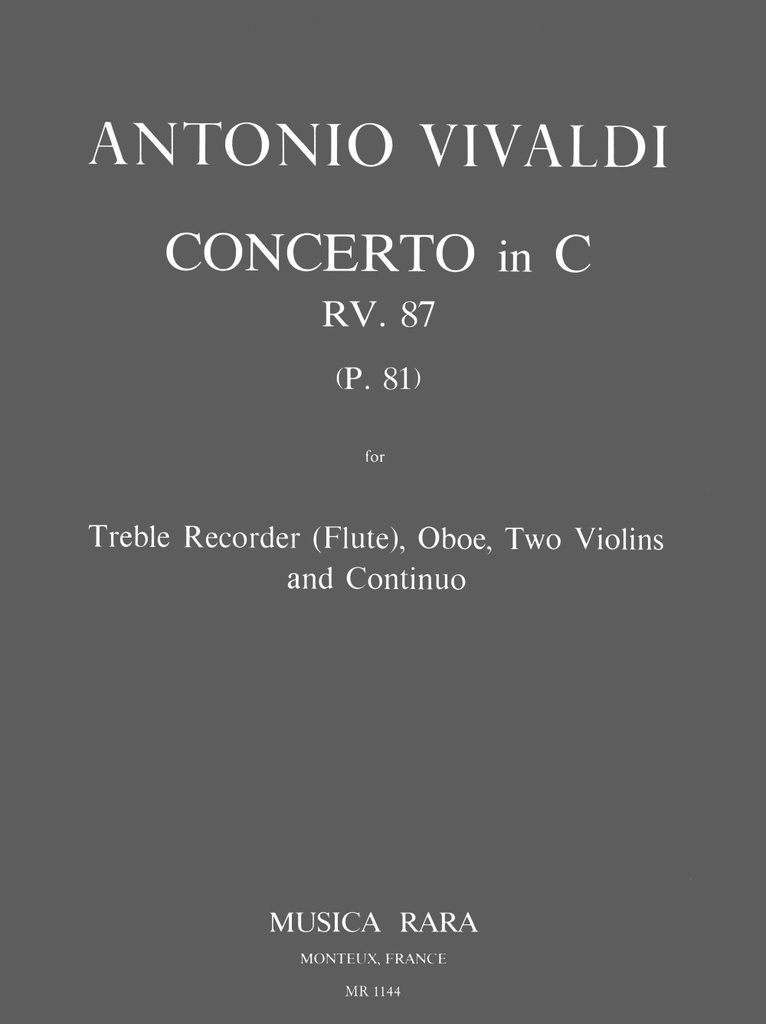 Concerto in C major, RV.87 (Score and parts)
