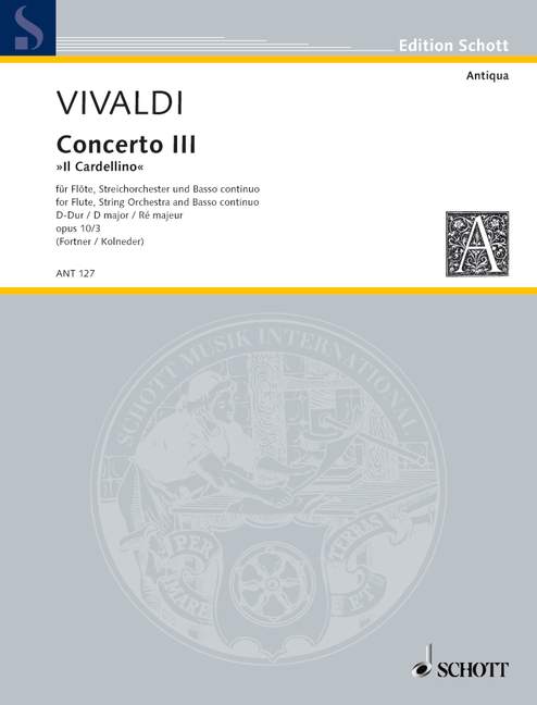 Concerto No.3 D major , RV.428 (Il Cardellino - Full score)