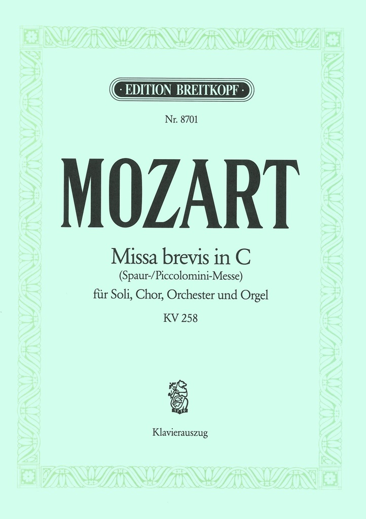 Missa brevis in C major, KV.258 (Vocal score)