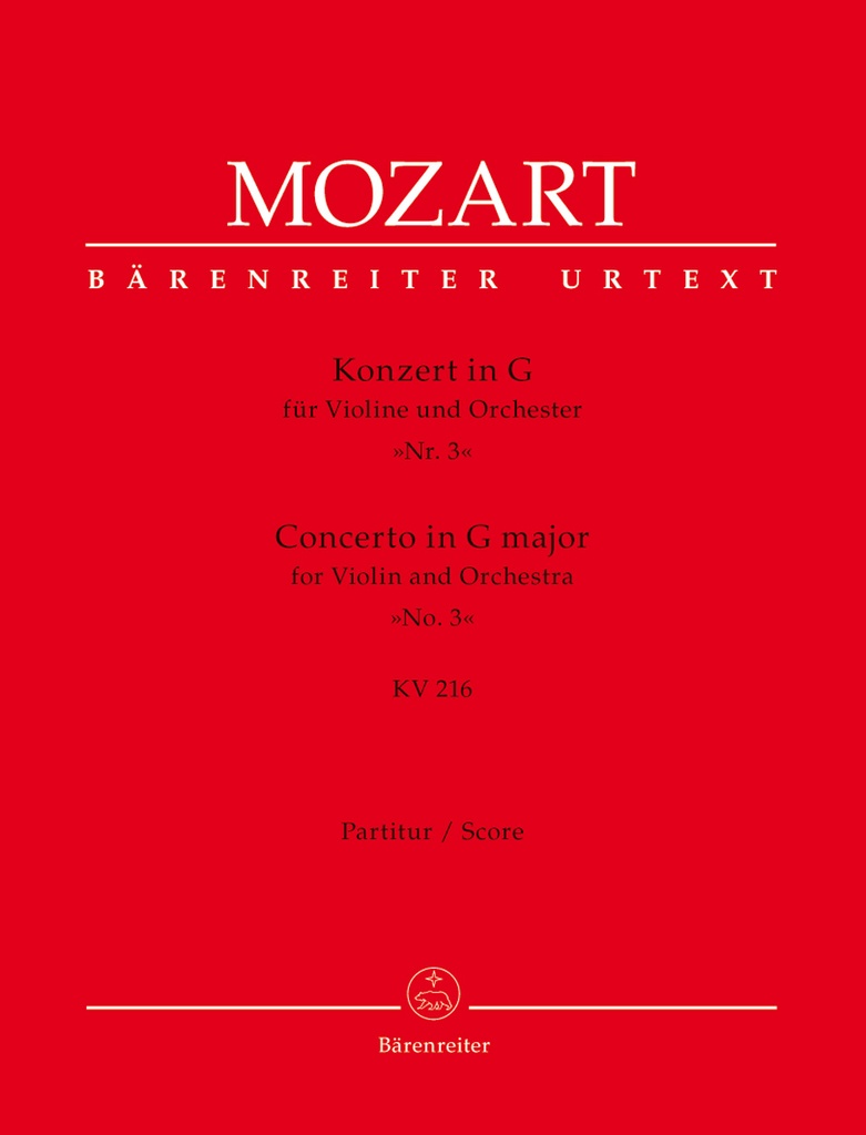 Concerto No.3 G major, KV.216 (Full score)