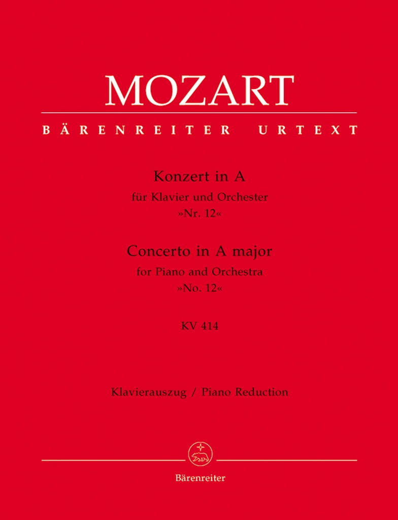 Concerto No.12 A major, KV.414 (Piano reduction)