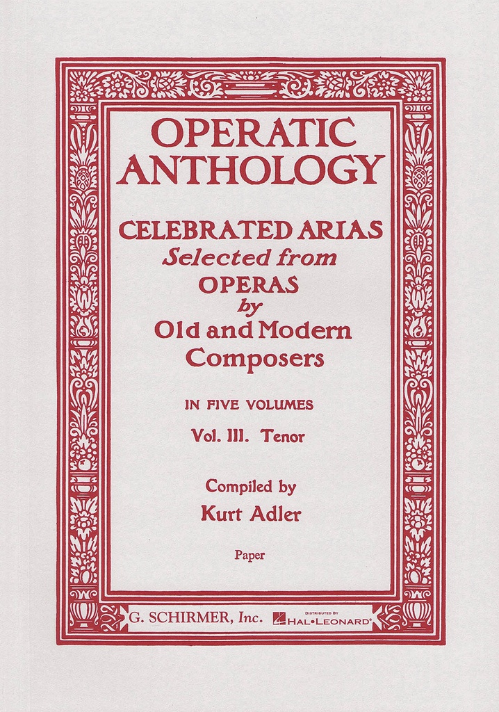 Operatic Anthology - Vol.3 (Tenore)