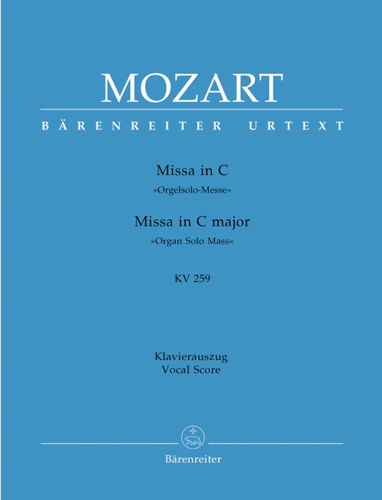 Missa C major, KV.259 (Vocal score)