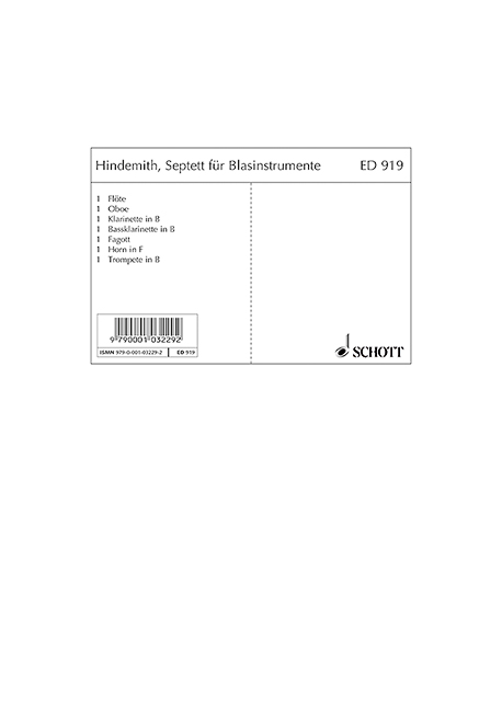 Septett fur Blasinstrumente (Stimmen)