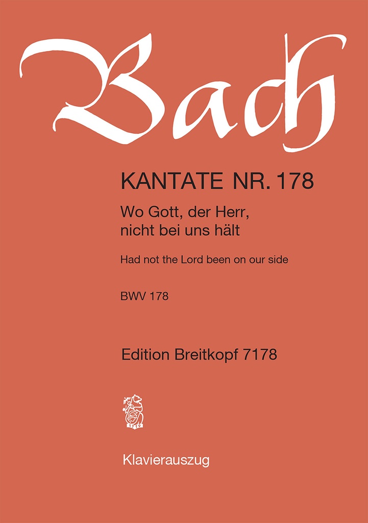 Cantata, BWV.178 Had not the Lord been on our side (Vocal score)