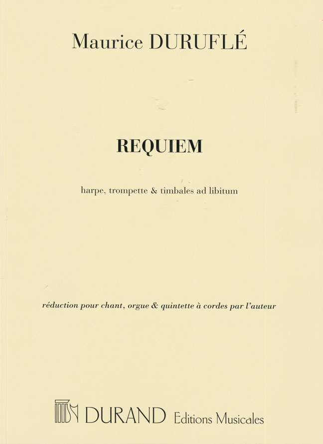 Requiem, Op.9 (Partition réduction pour chant, orgue & quintette à cordes)