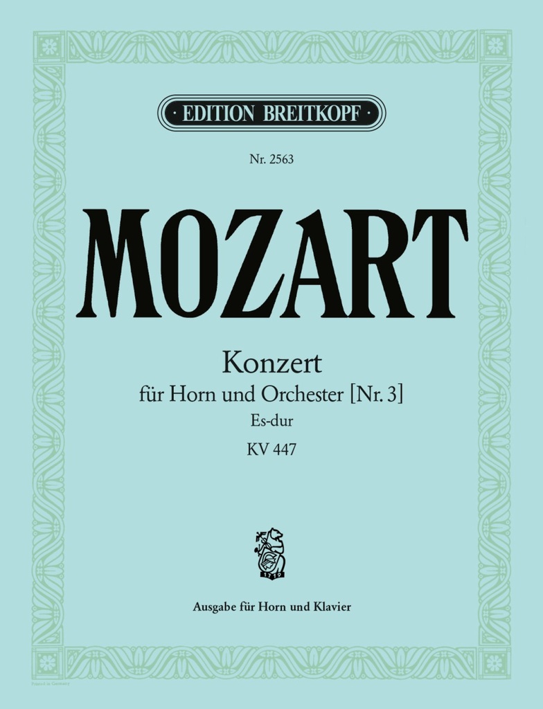 Horn Concerto No.3 in Eb Major, KV.447 (Piano reduction)