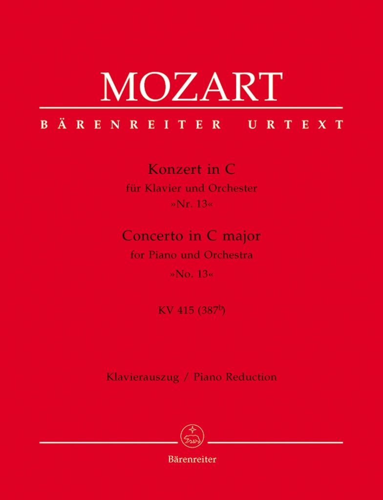 Concerto No.13 C Major K.415 (387b) (Piano reduction)