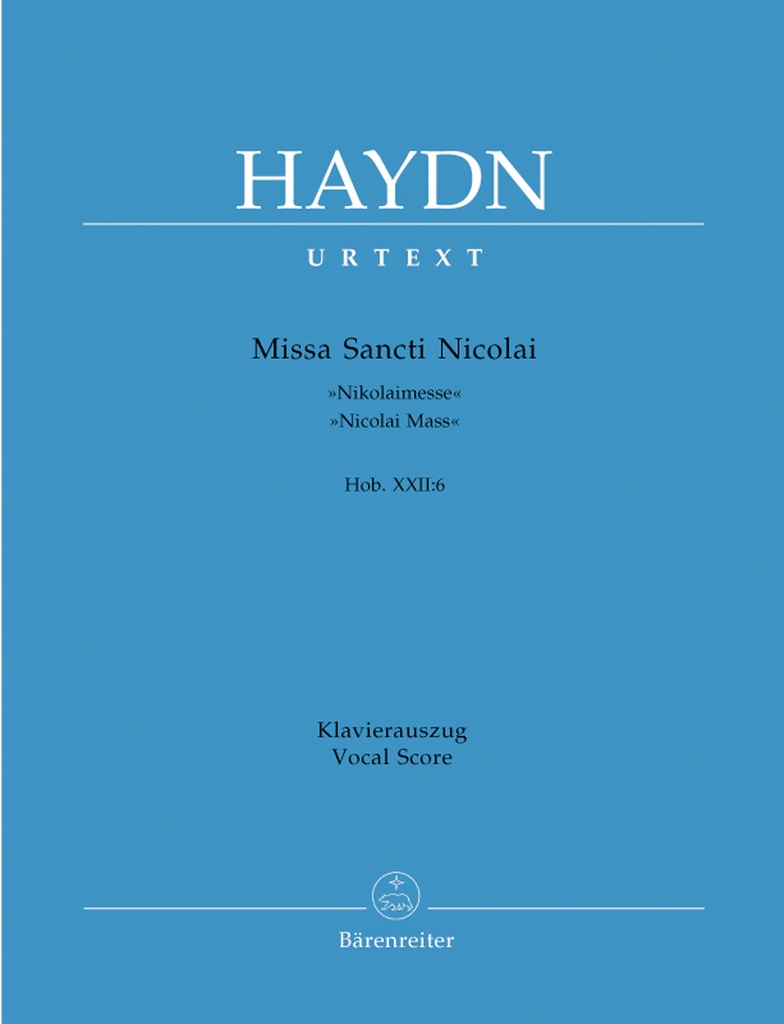 Missa Sancti Nicolai Hob. XXII:6 'Nicolai Mass' (Vocal score)