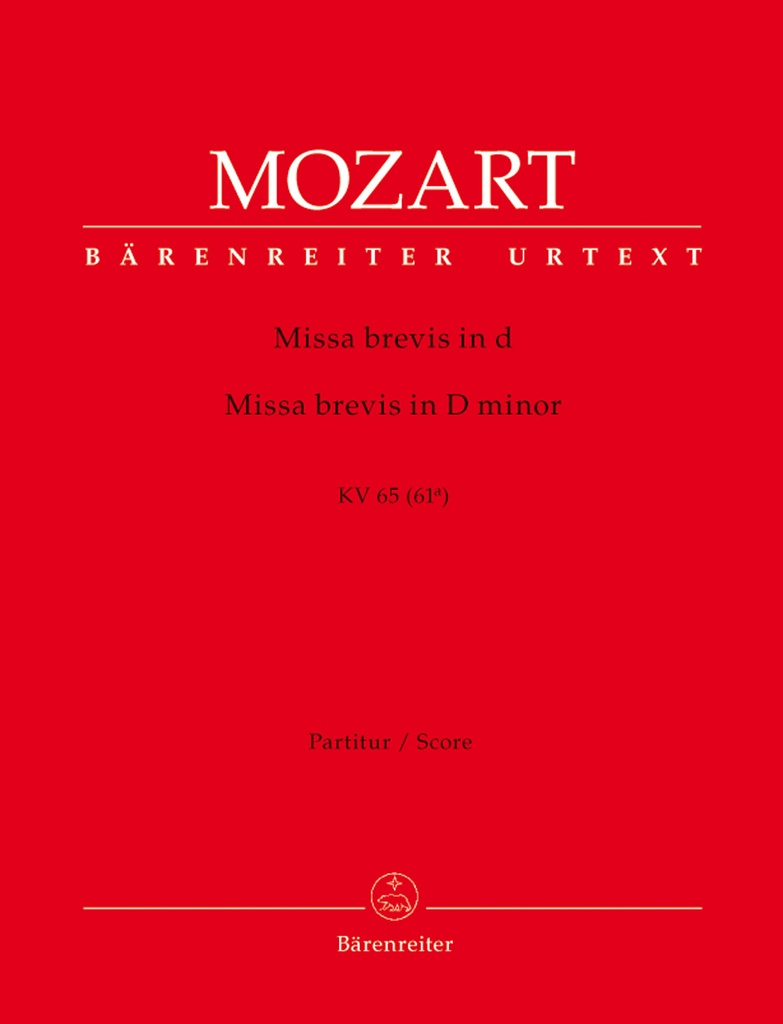 Missa brevis D minor, KV.65 (61a) (Full score)