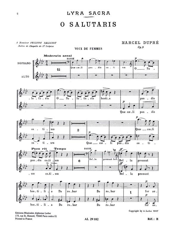 4 Motets, Op.9 - No.1 Salutaris (Partition)
