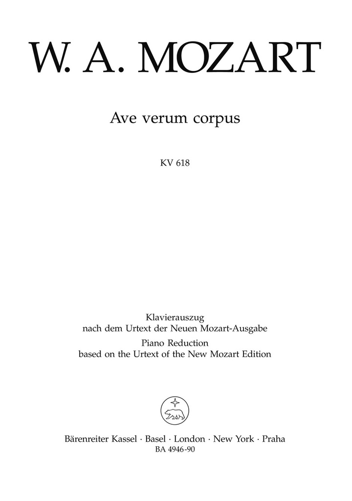 Ave Verum Corpus, K.618 (Vocal score)