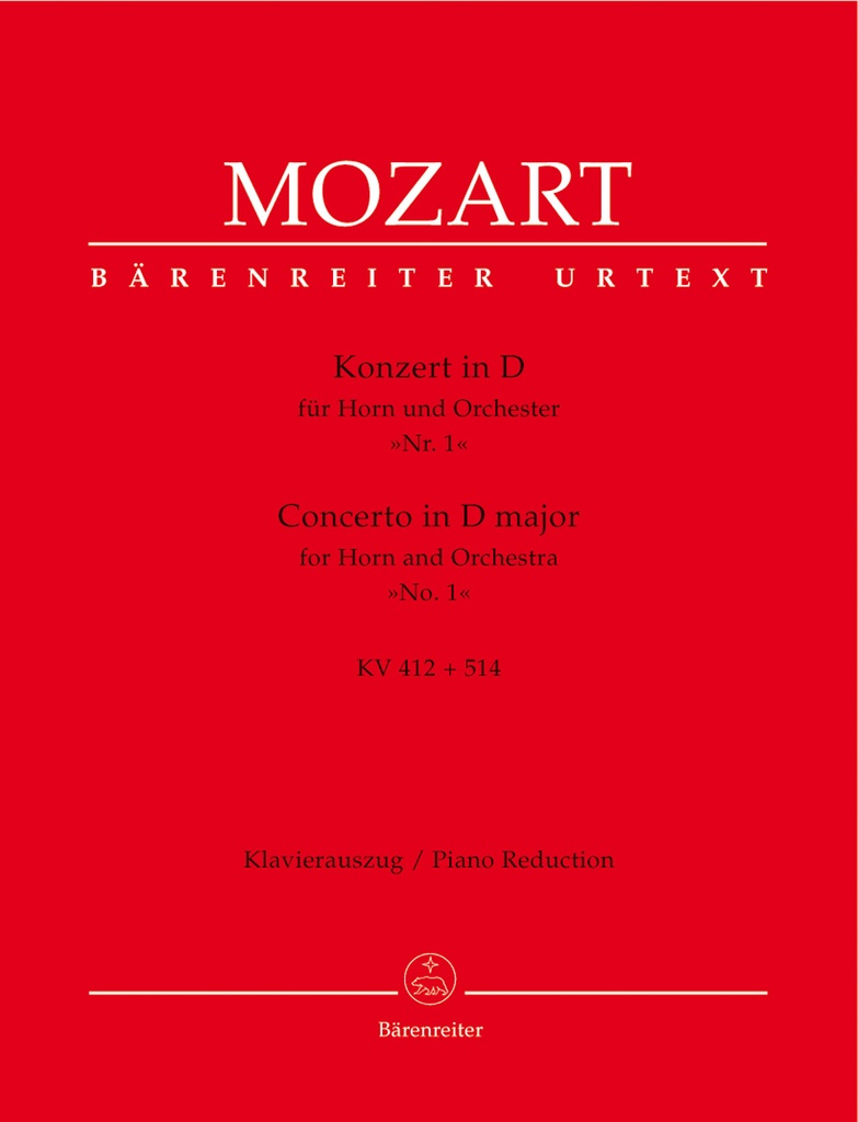 Horn Concerto No.1 D major, KV.412 + 514 (386b)(Piano reduction)
