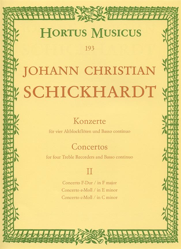 6 Konzerte für 4 Altblockföte und Basso continuo (Vol.2) (Score & set of parts)
